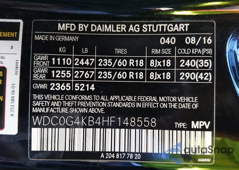 2017 Mercedes-Benz Glc 300 4Matic z USA, uszkodzony, nr VIN WDC0G4KB4HF148558